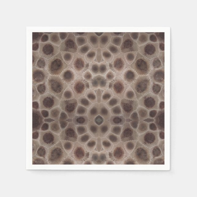 Petoskey Stone michigan Staat steinfossil Serviette (Vorderseite)