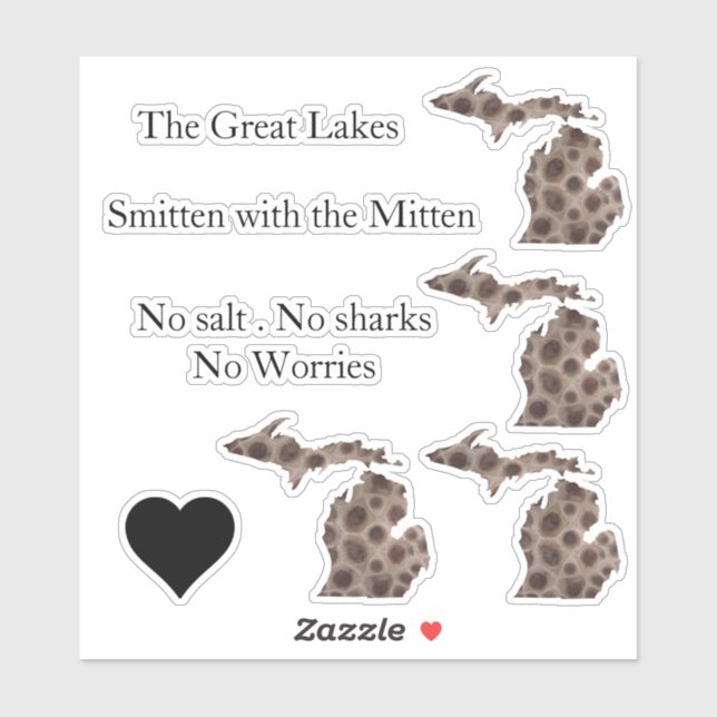 Petoskey Stone - Schlagen mit den Mitten Aufkleber (Blatt)