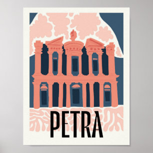 Petra Jordan abstrakte Reise Poster