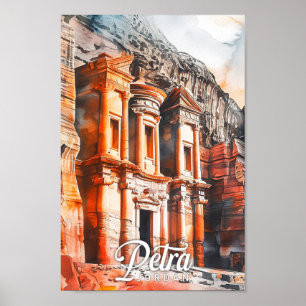 Petra Jordan Aquarellmalerei Reisen Poster