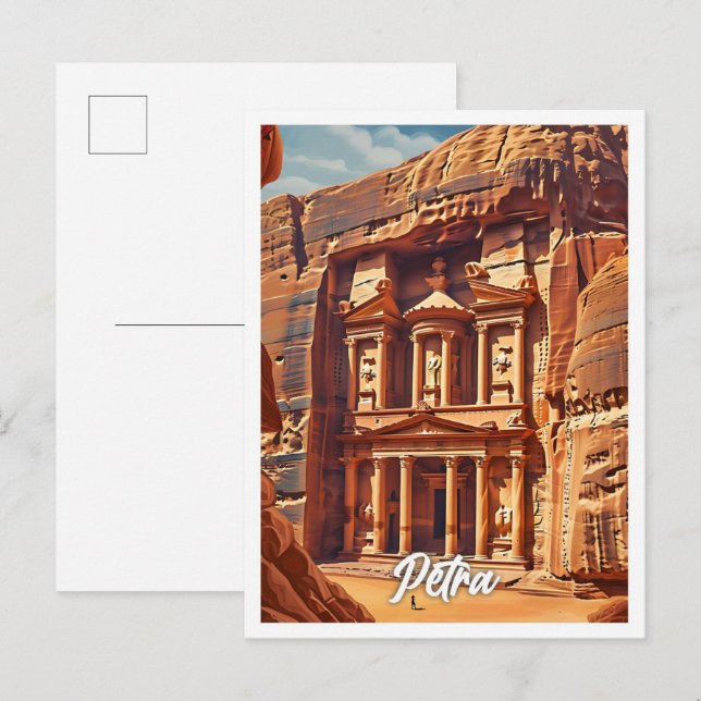 Petra Jordan Artistic Travel Illustration Postkarte (Vorne/Hinten)