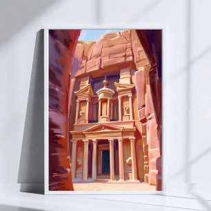 Petra Jordan Reise Malerei Aquarell Poster