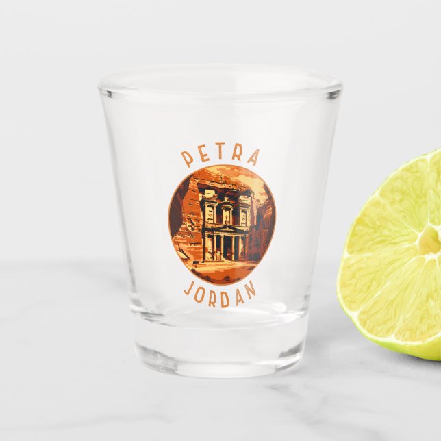 Petra Jordan Retro Distressed Circle Schnapsglas (Vorderseite)