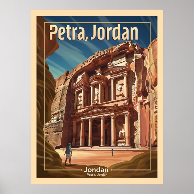 Petra, Jordan Vintage Travel Poster (Vorne)