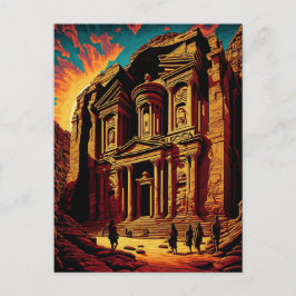 Petra Jordan Wonders of the World Pop Art Postkarte