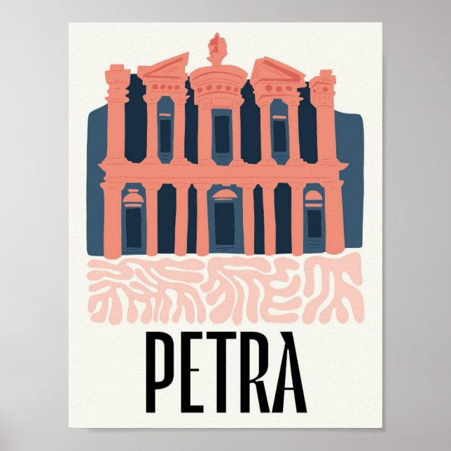 Petra Jordania abstrakte Reise Poster (Vorne)