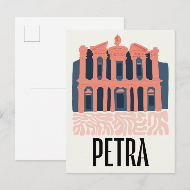 Petra Jordania abstrakte Reise Postkarte (Vorne/Hinten)