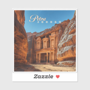 Petra, Jordanien: Iconischer Rotkehltempel Aufkleber