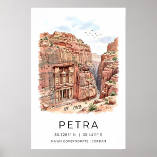 Petra-Kunstposter, Canyon-Szene, Treasury-Fassade Poster