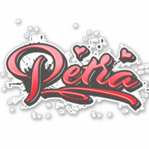 Petra red Heart Graffiti Aufkleber Sticker