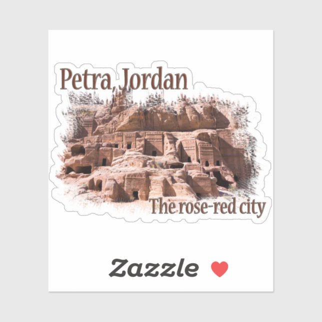Petra: Rose Rote Stadt Aufkleber (Blatt)