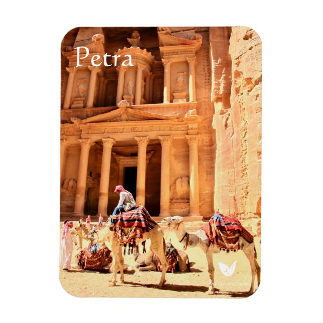 Petra - Schatzamt und Kamele - Kühlschrankmagnet Magnet (Vertikal)