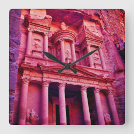 Petra Treasury Gebäude Quadratische Wanduhr