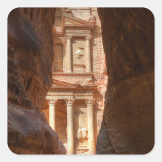 Petra Treasury offen Quadratischer Aufkleber