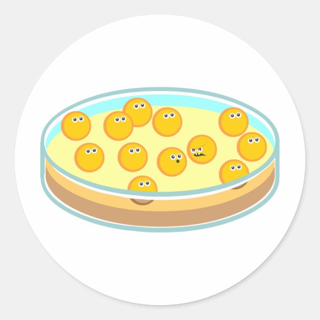 Petri Dish MRSA Runder Aufkleber (Vorderseite)
