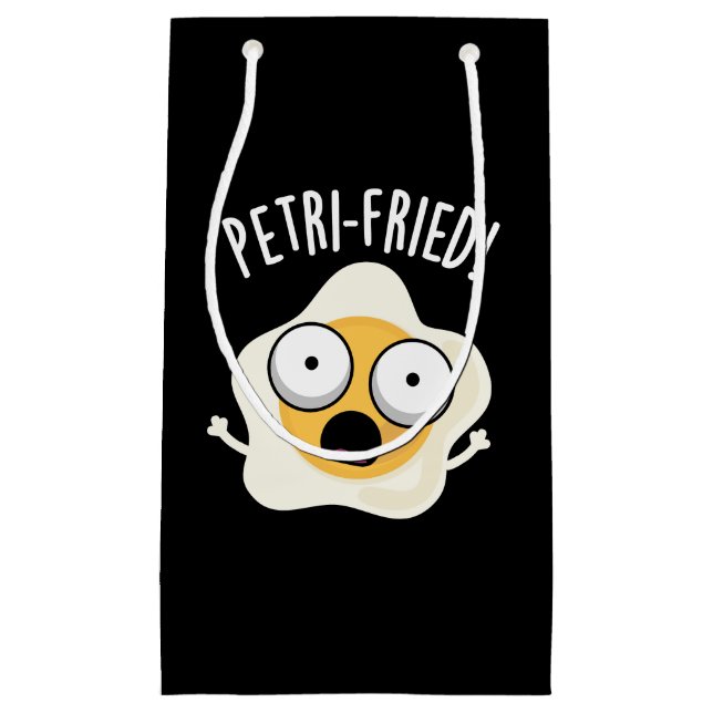 Petri-fried Funny Fried Egg Pun Dark BG Kleine Geschenktüte (Vorderseite)