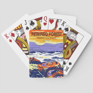 Petrified Forest Nationalpark Arizona Vintage Spielkarten