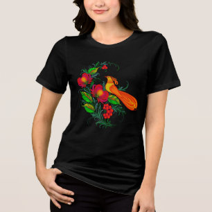 Petrikivka Ukrainische Volkskunst Aquarelle Tri-Blend Shirt