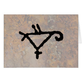 Petroglyph eines stilisierten Papagei