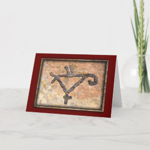 Petroglyph eines stilisierten Papagei Dankeskarte
