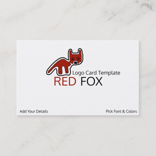 Petroglyph Fox Symbol - Red Fox Visitenkarte (Vorderseite)