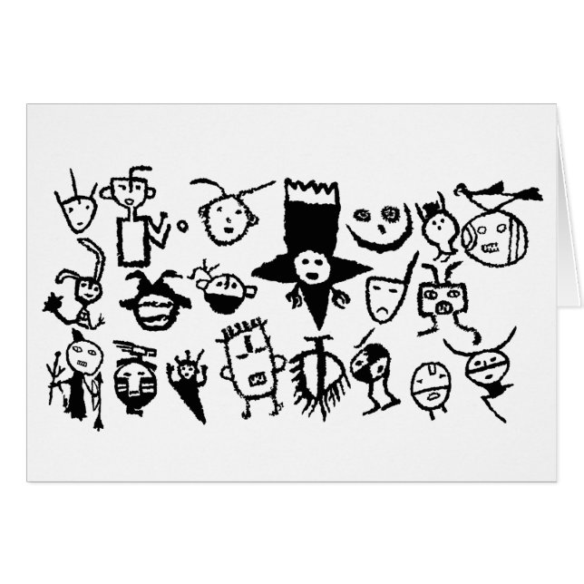 Petroglyph-Sammlung, Masken und Leiter (Vorderseite (Horizontal))