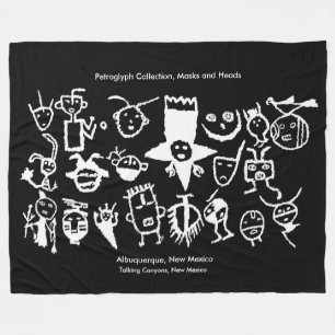 Petroglyph-Sammlung, Masken und Leiter Fleecedecke