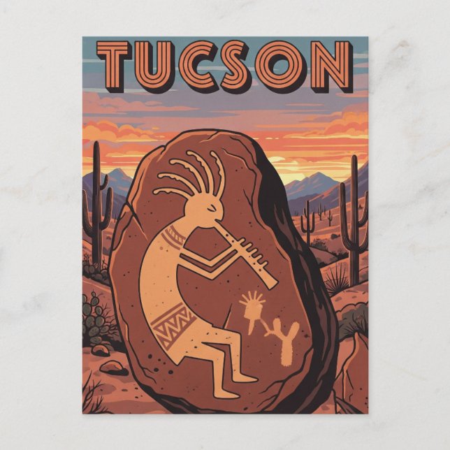 Petroglyph Tuscon Arizona Postkarte (Vorderseite)