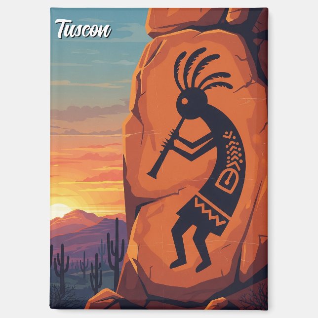 Petroglyph Tuscon Arizona Travel Magnet (Vorderseite)