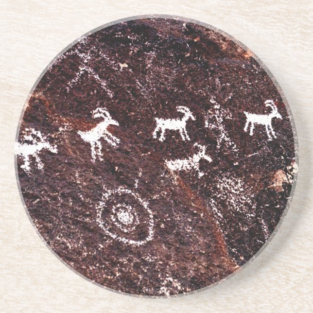 PETROGLYPHE-AMERIKANISCHER SÜDWESTEN, NEVADA-WÜSTE UNTERSETZER (Vorne)