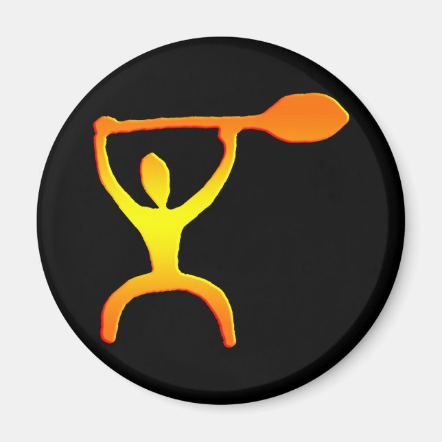 Petroglyphe Hawaiian Paddle Man - Magnet (Devant)