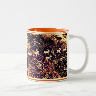 PETROGLYPHE-NEVADA-WÜSTEN-AMERIKANER-SÜDWESTEN ZWEIFARBIGE TASSE