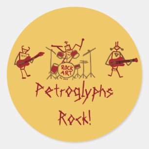 Petroglyphe-Rockband-Aufkleber Runder Aufkleber