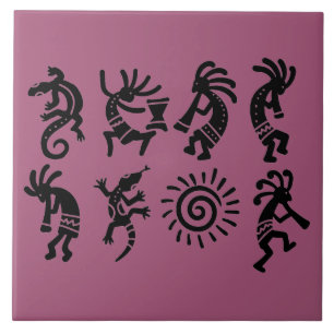 Petroglyphe Sud-Ouest Kokepli Carreaux de céramiq
