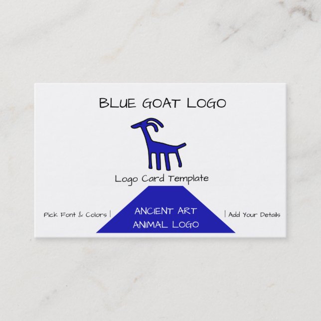 Petroglyphen Blue Goat Logo Visitenkarte (Vorderseite)