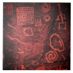 Petroglyphen Hopi-Höhlen-Schriften Kunst Keramikfl Fliese