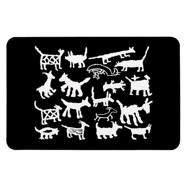 Petroglyphen-Sammlung Hunde und Coyoten Magnet (Horizontal)