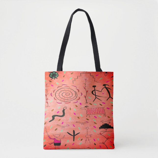 Petroglyphen Totbeutel Tasche (Vorderseite)