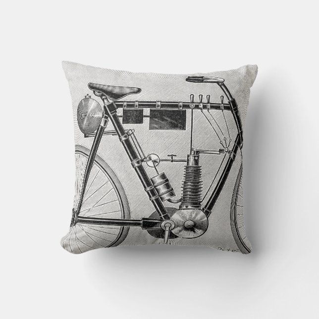 Petrolette Omega Motorrad, 1895 Kissen (Vorderseite)