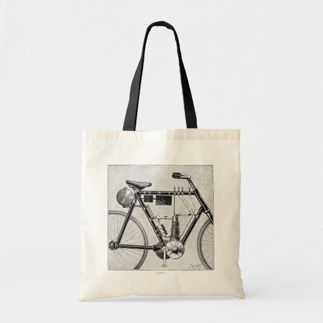 Petrolette Omega Motorrad, 1895 Tragetasche (Vorne)