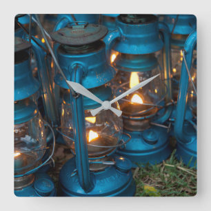 Petroleum-Lampen   Ol Pejeta Bush Camp Quadratische Wanduhr