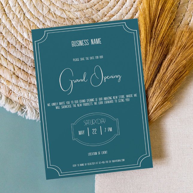 Petroleumblaue vielseitige Boutique Einladung (Von Creator hochgeladen)