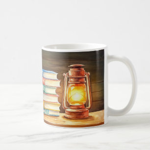Petroleumlampe im Vintage-Stil, häufig als Motiv v Kaffeetasse