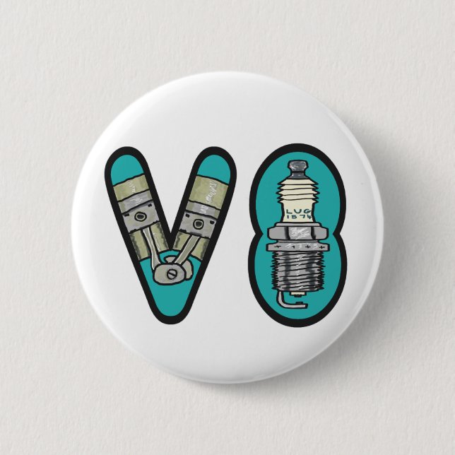 Petrolhead V8 Autoenthusiast Button (Vorderseite)