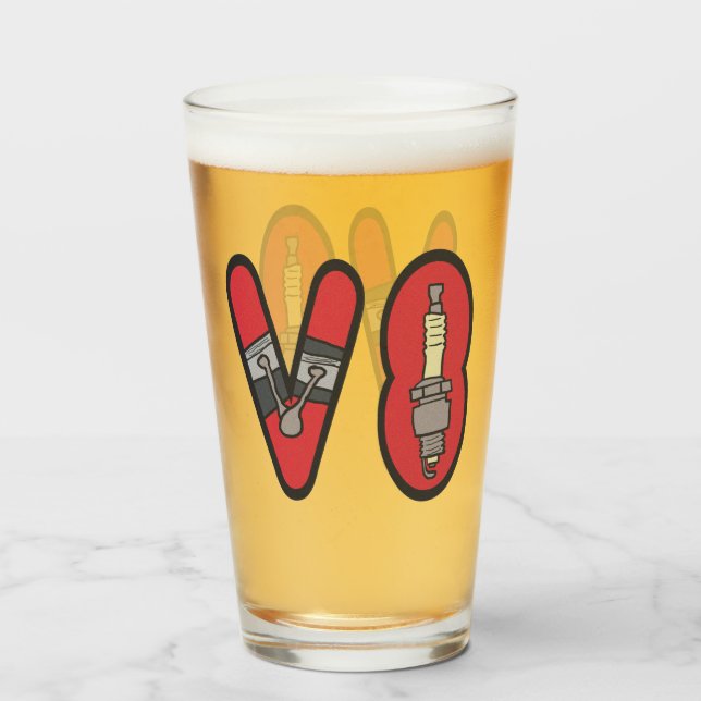 Petrolhead V8 Autoenthusiast Glas (Vorne (Gefüllt))