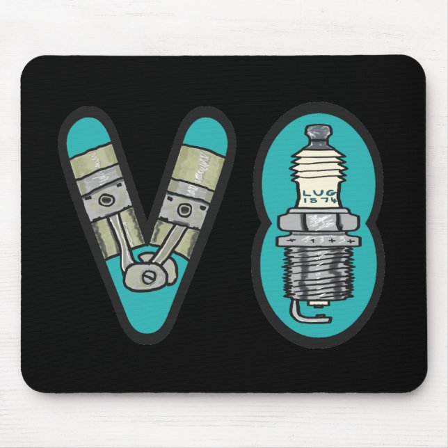 Petrolhead V8 Autoenthusiast Mousepad (Vorne)