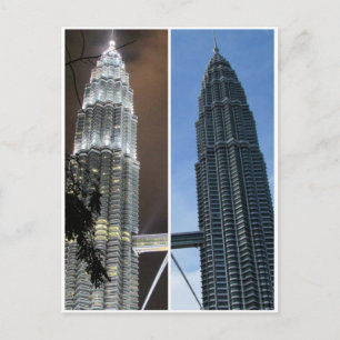Petronas-Tag-Nachttürme Postkarte