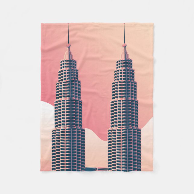 Petronas Tower Kuala Lumpur Fleecedecke (Vorderseite)