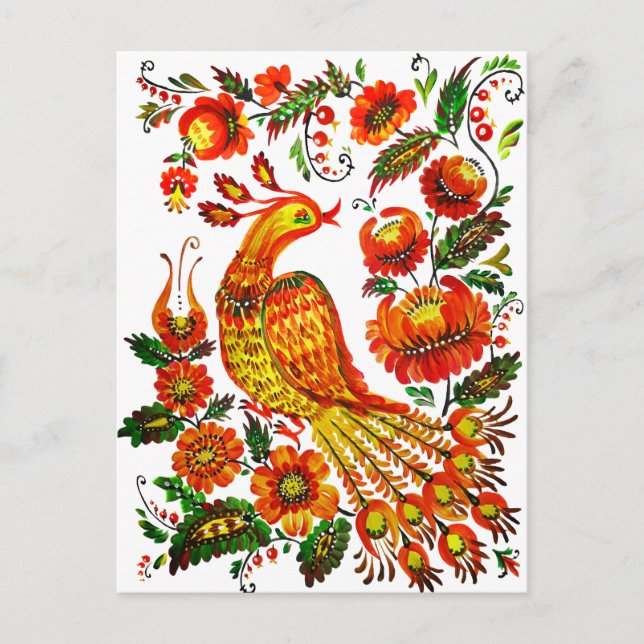 Petrykivka ukrainian firebird postkarte (Vorderseite)
