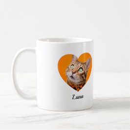 Pet's Cute Modern Typography Name and heart Photo Kaffeetasse